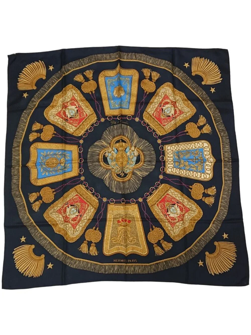 Hermes Carre 90 Poste de Cavalerie Post de Cava Roulis Silk Scarf
